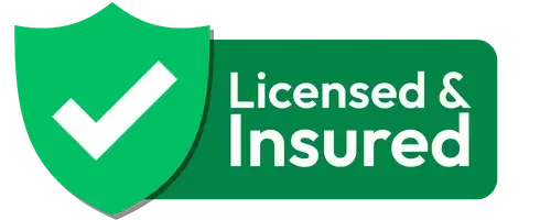 A green shield trust badge indicating licensed and insured retaining walls Hawkes Bay services.